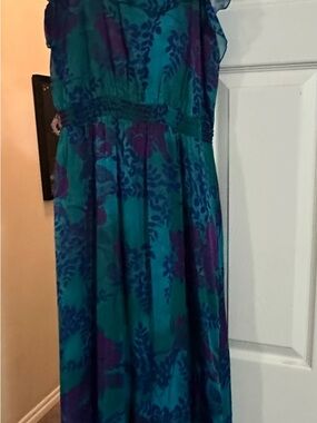 Express Teal and Purple Maxi Dress